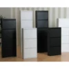Hioshop Pisa schoenenkast zwart metaal met 3 vakken - set van 3