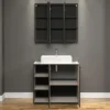 Hioshop PureBliss badkamer waskast en spiegelkast kashmir