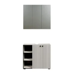 Hioshop PureBliss badkamer waskast en spiegelkast kashmir