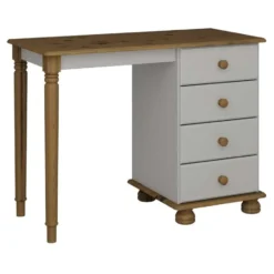 Hioshop Richard kaptafel 4 laden bruin-grijs