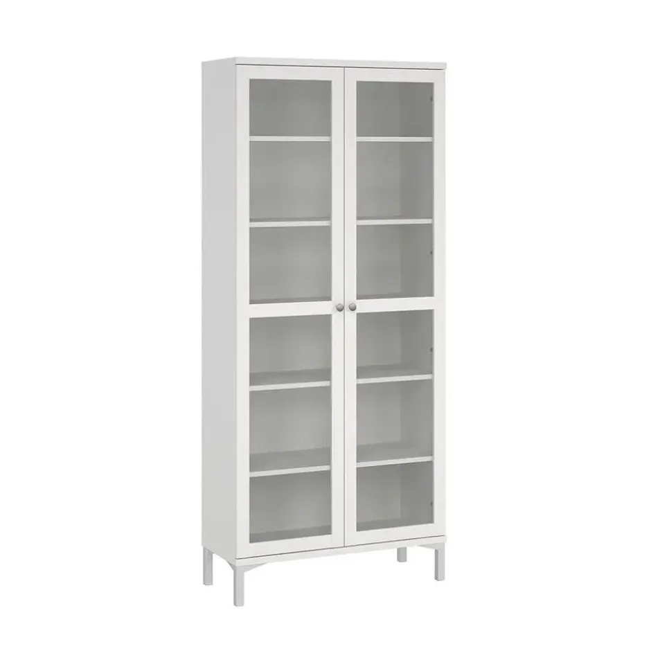 Hioshop Roma vitrinekast 2 deuren wit