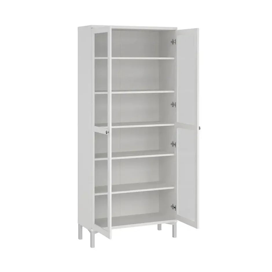 Hioshop Roma vitrinekast 2 deuren wit