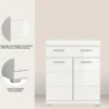 Hioshop Scout badkamerkast 2 deuren- 1 lade wit hoogglans- wit