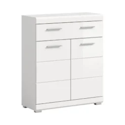 Hioshop Scout badkamerkast 2 deuren- 1 lade wit hoogglans- wit