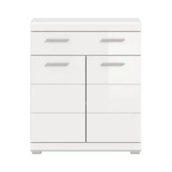 Hioshop Scout badkamerkast 2 deuren- 1 lade wit hoogglans- wit