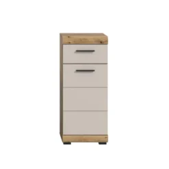Hioshop Scout badkamerkast 1 deur- 1 lade kasjmier decor mat- eiken decor