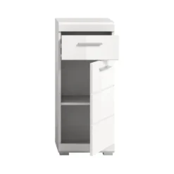 Hioshop Scout badkamerkast 1 deur- 1 lade wit hoogglans- wit