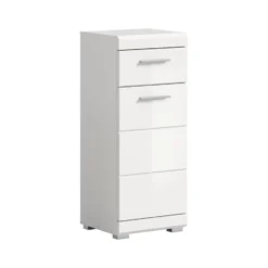 Hioshop Scout badkamerkast 1 deur- 1 lade wit hoogglans- wit