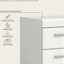 Hioshop Scout badkamerkast 1 deur- 1 lade wit hoogglans- wit