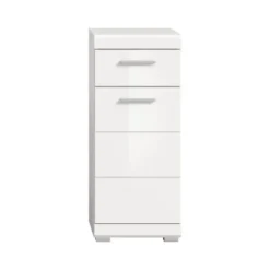 Hioshop Scout badkamerkast 1 deur- 1 lade wit hoogglans- wit