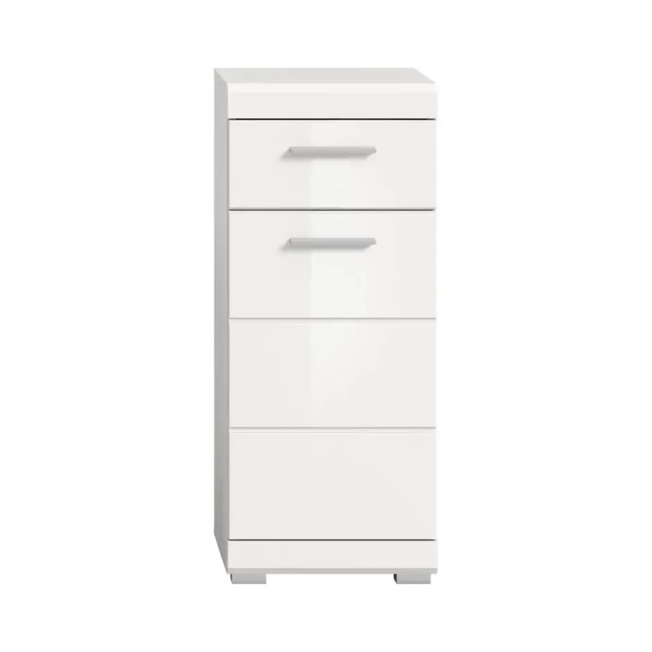 Hioshop Scout badkamerkast 1 deur- 1 lade wit hoogglans- wit