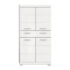 Hioshop Scout kolomkast 4 deuren- 1 lade wit hoogglans- wit