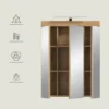 Hioshop Scout spiegelkast 2 deuren- 3 spiegeldeuren- 3 planken salvie decor-