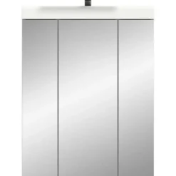 Hioshop Scout spiegelkast inclusief verlichting 2 deuren- 3 spiegeldeuren- 3