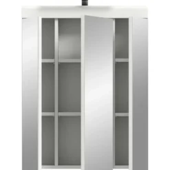 Hioshop Scout spiegelkast inclusief verlichting 2 deuren- 3 spiegeldeuren- 3