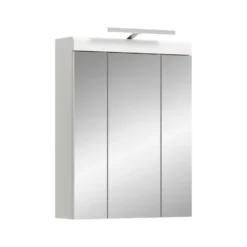 Hioshop Scout spiegelkast inclusief verlichting 2 deuren- 3 spiegeldeuren- 3
