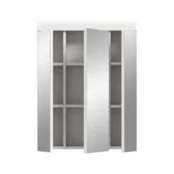 Hioshop Scout spiegelkast 3 spiegeldeuren wit hoogglans- wit