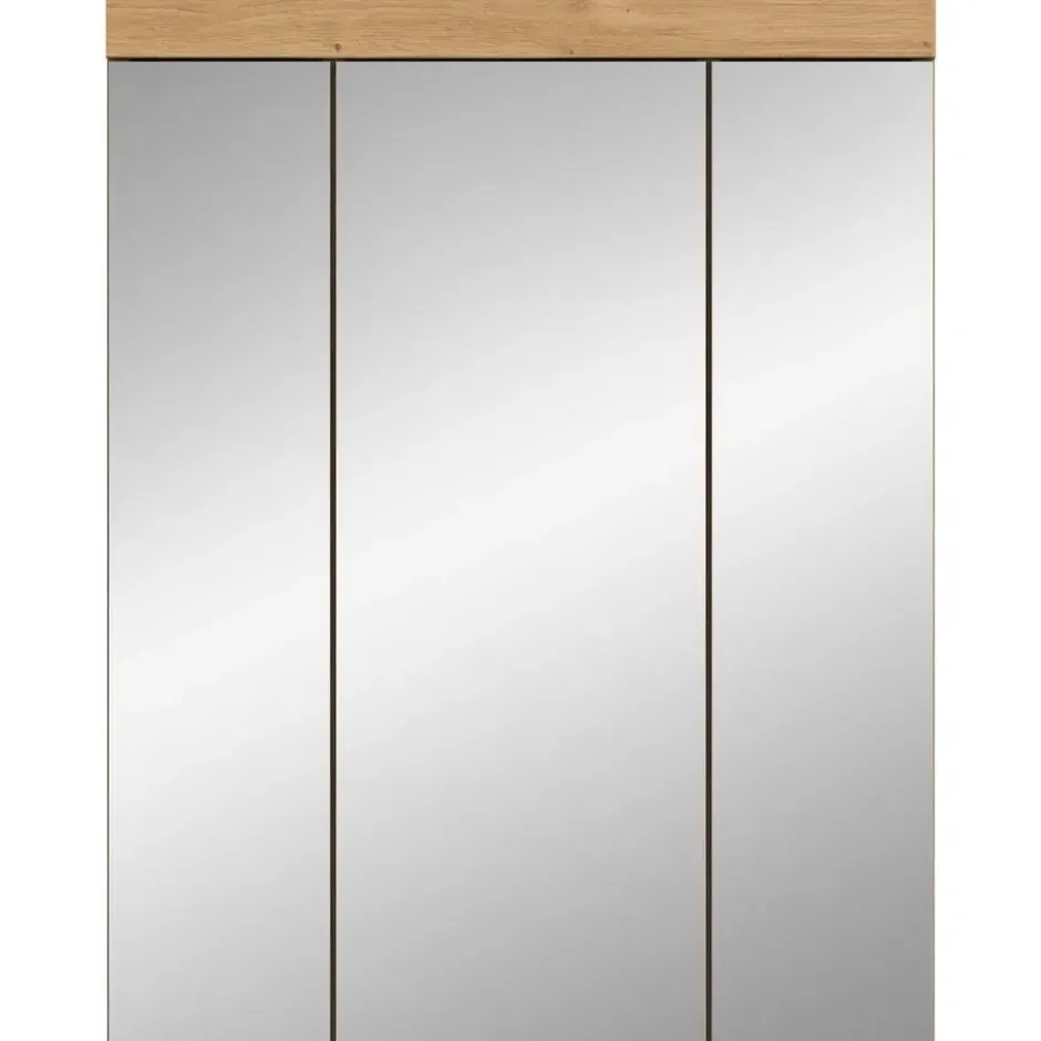 Hioshop Scout spiegelkast 3 spiegeldeuren salvie decor- eiken decor