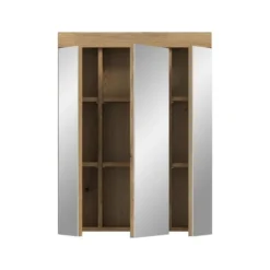 Hioshop Scout spiegelkast 3 spiegeldeuren eiken decor
