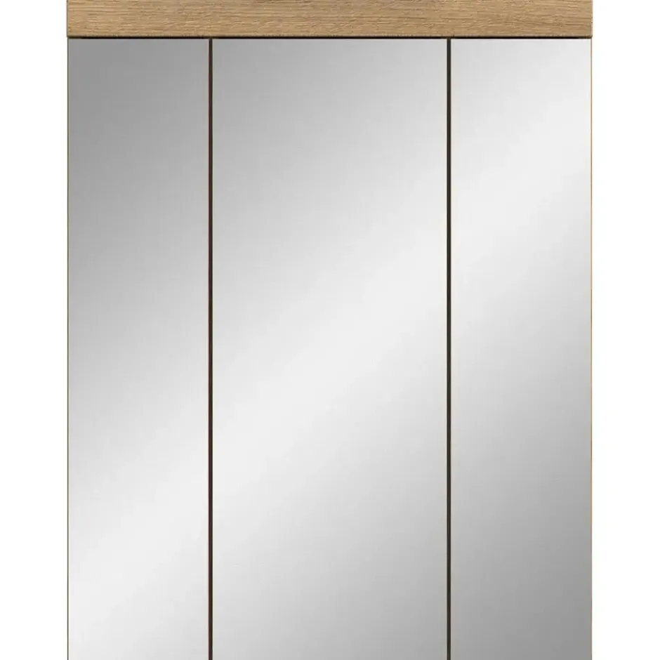 Hioshop Scout spiegelkast 3 spiegeldeuren eiken decor