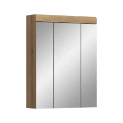 Hioshop Scout spiegelkast 3 spiegeldeuren eiken decor