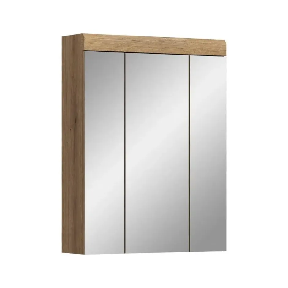 Hioshop Scout spiegelkast 3 spiegeldeuren eiken decor