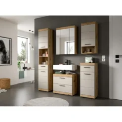 Hioshop Scout spiegelkast 3 spiegeldeuren eiken decor
