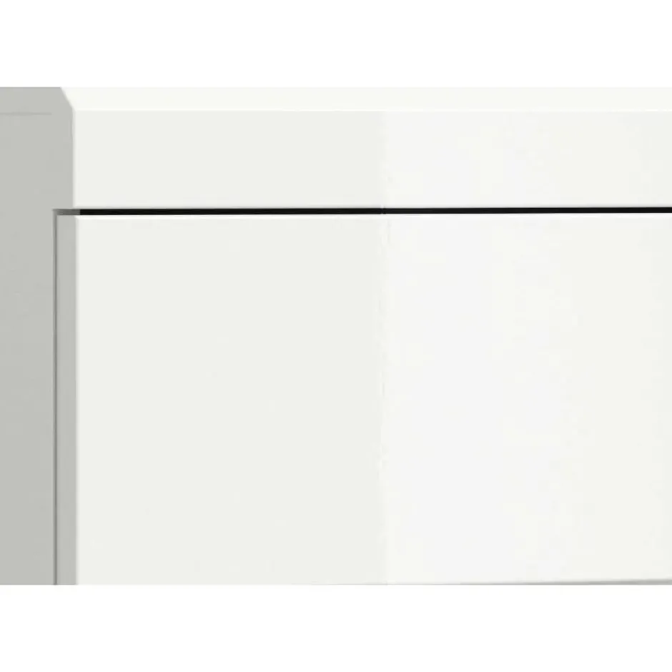 Hioshop Scout wastafel 2 deuren- 2 lades- 2 planken wit hoogglans- wit