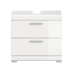 Hioshop Scout wastafel 2 deuren- 2 lades- 2 planken wit hoogglans- wit