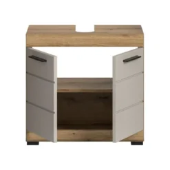 Hioshop Scout wastafel 2 deuren kasjmier decor mat- eiken decor