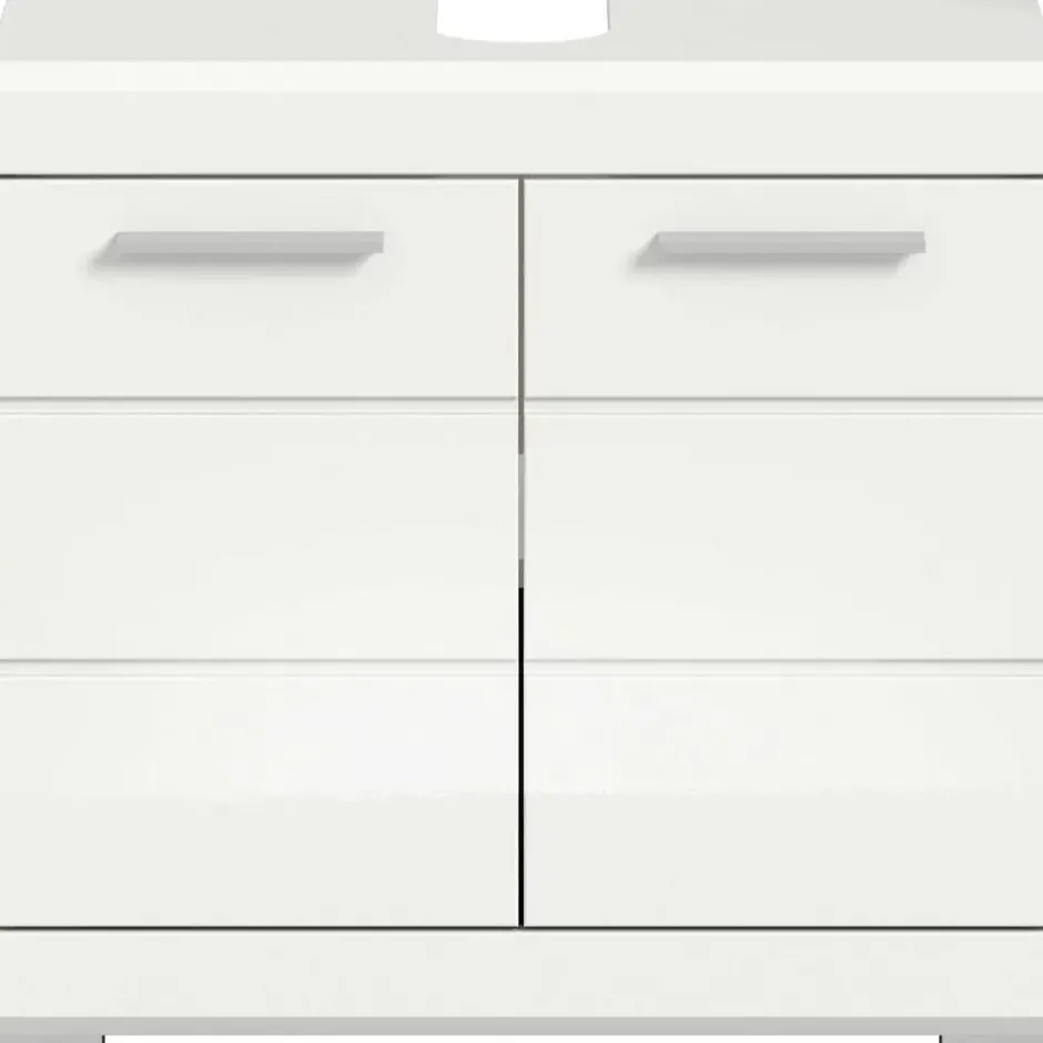 Hioshop Scout wastafel 2 deuren- 2 lades wit hoogglans- wit