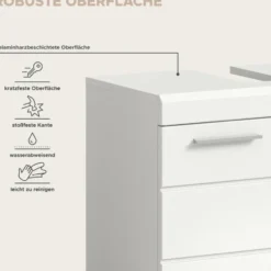 Hioshop Scout wastafel 2 deuren- 2 lades wit hoogglans- wit