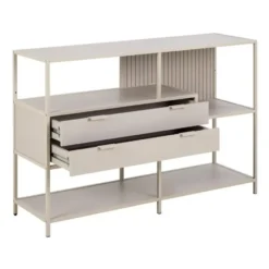 Hioshop Sea wandkast 2 lades 3 planken grijs