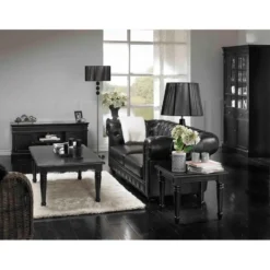 Hioshop Servieskast Mozart zwart dressoir met opzet