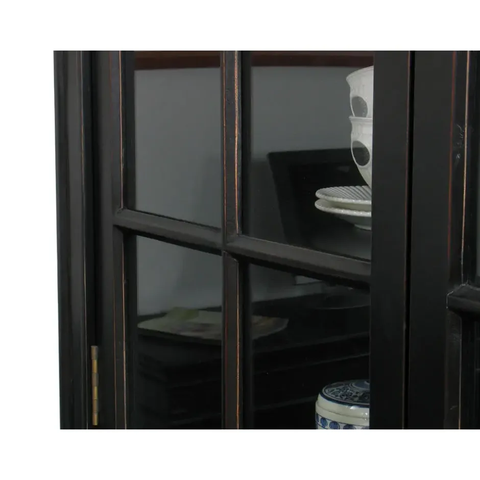 Hioshop Servieskast Mozart zwart dressoir met opzet