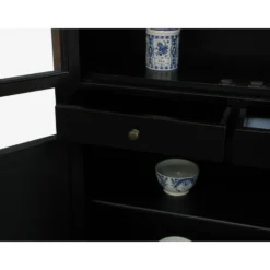 Hioshop Servieskast Mozart zwart dressoir met opzet