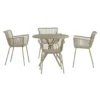 Hioshop Sifnos tuinmeubelset tafel 90x90cm 4 stoelen beige
