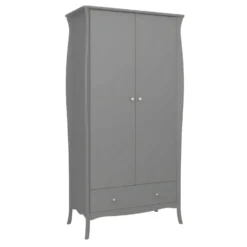 Hioshop Simon kledingkast 1 lade 2 deuren grijs