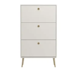 Hioshop Softline schoenenkast 6 kleppen wit