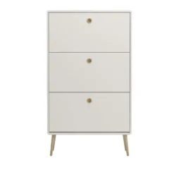 Hioshop Softline schoenenkast 6 kleppen wit