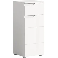 Hioshop Solero badkamerkast 1 deur- 1 lade wit hoogglans- wit