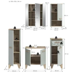 Hioshop Star badkamer 158cm lichtgroen