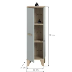 Hioshop Star badkamerkast 1 deur lichtgroen