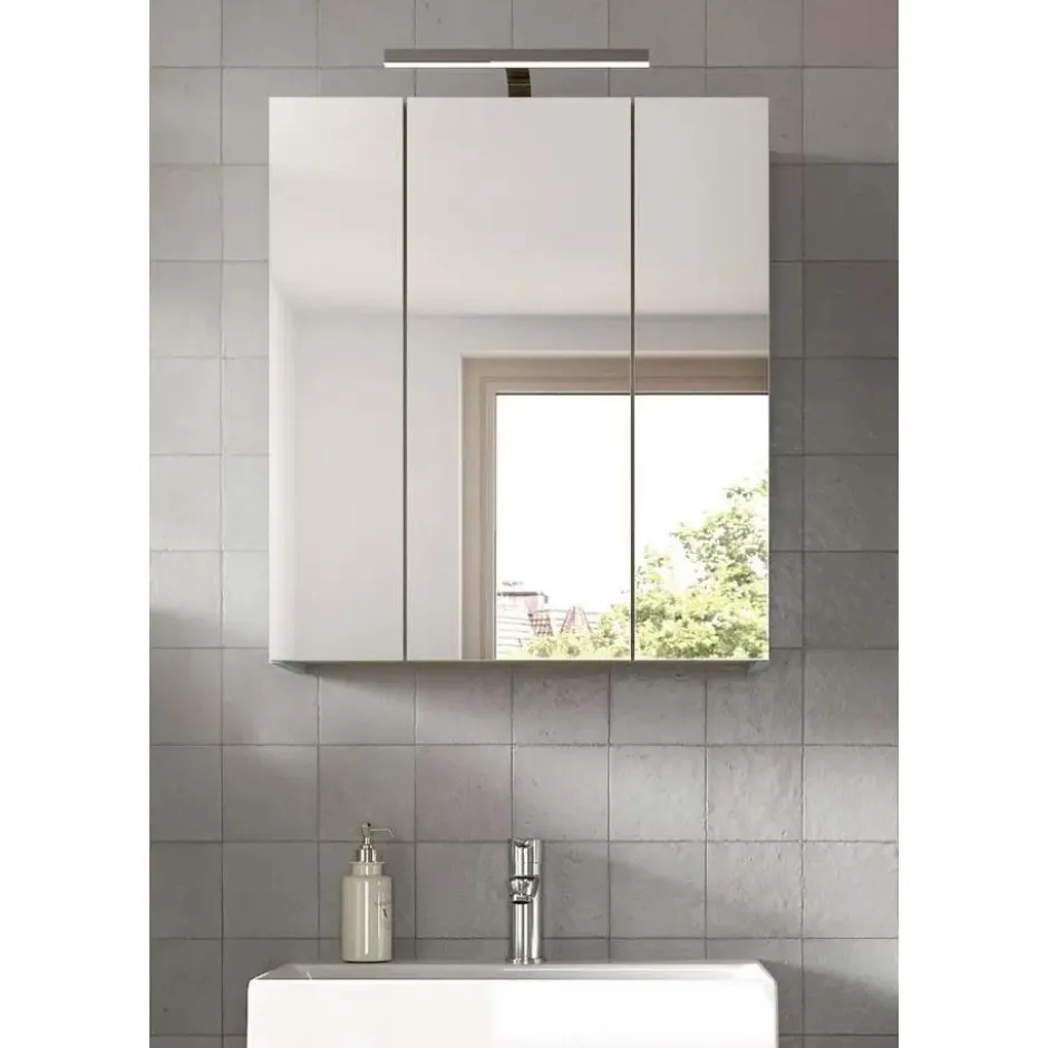 Hioshop Star spiegelkast incl verlichting 3 spiegeldeuren eik decor