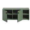 Hioshop Station bank 2 deuren- 2 planken stoffig groen