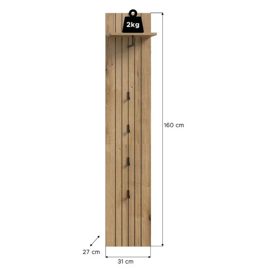 Hioshop Station kapstok 4 haken eik decor