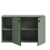 Hioshop Station schoenenkast 2 deuren- 2 planken stoffig groen