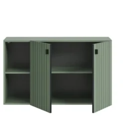 Hioshop Station schoenenkast 2 deuren- 2 planken stoffig groen