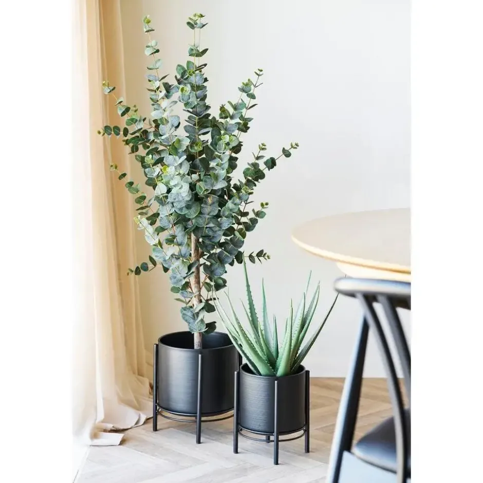 Hioshop Tilde bloempot set van 2 zwart