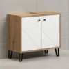 Hioshop Touch wastafel mat wit- eiken decor